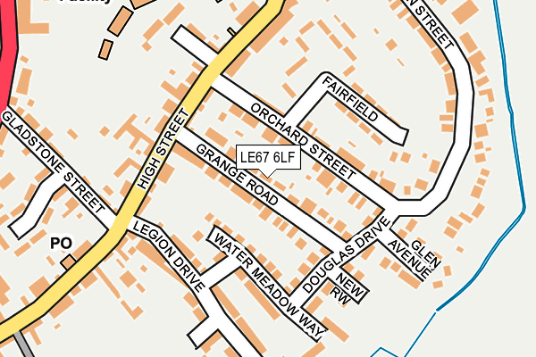 LE67 6LF map - OS OpenMap – Local (Ordnance Survey)