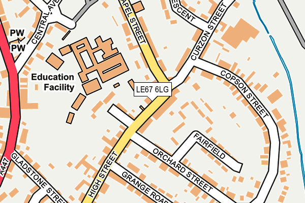 LE67 6LG map - OS OpenMap – Local (Ordnance Survey)