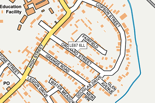 LE67 6LL map - OS OpenMap – Local (Ordnance Survey)