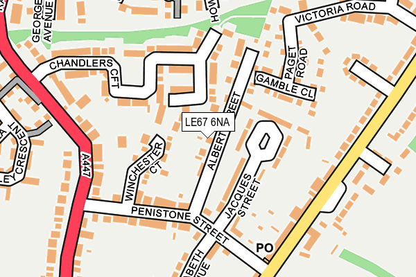 LE67 6NA map - OS OpenMap – Local (Ordnance Survey)