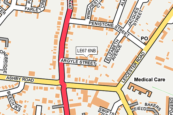 LE67 6NB map - OS OpenMap – Local (Ordnance Survey)