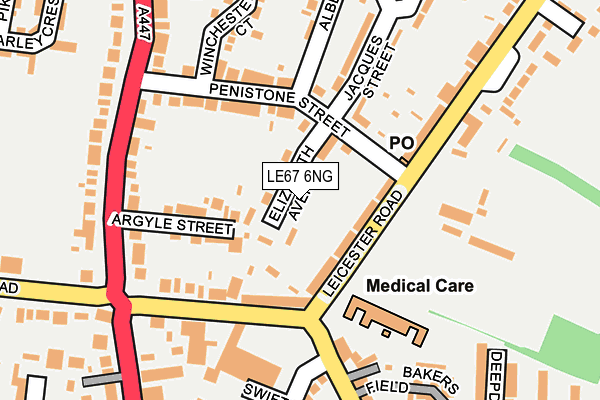 LE67 6NG map - OS OpenMap – Local (Ordnance Survey)