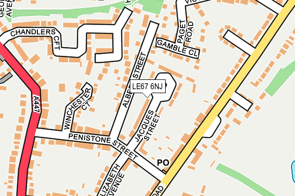 LE67 6NJ map - OS OpenMap – Local (Ordnance Survey)