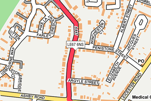 LE67 6NS map - OS OpenMap – Local (Ordnance Survey)