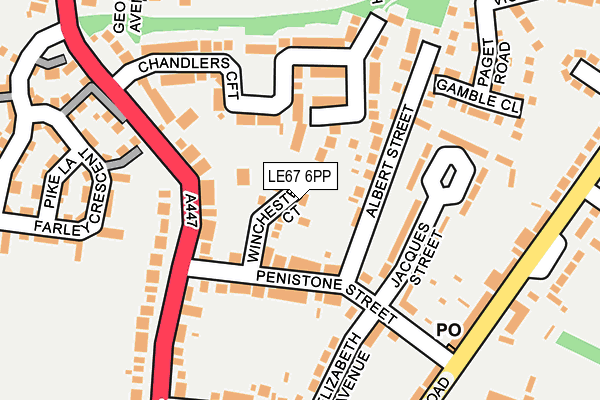 LE67 6PP map - OS OpenMap – Local (Ordnance Survey)