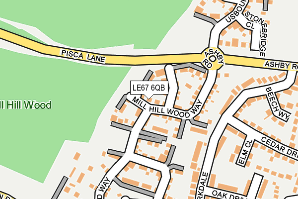 LE67 6QB map - OS OpenMap – Local (Ordnance Survey)