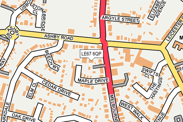 LE67 6QP map - OS OpenMap – Local (Ordnance Survey)