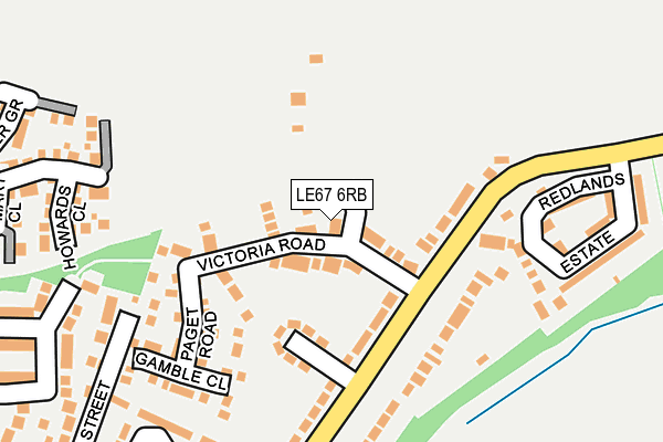 LE67 6RB map - OS OpenMap – Local (Ordnance Survey)