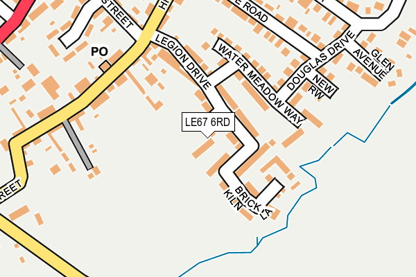 LE67 6RD map - OS OpenMap – Local (Ordnance Survey)