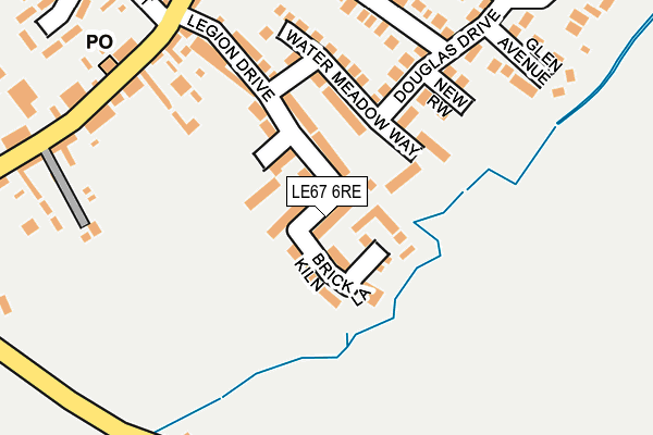 LE67 6RE map - OS OpenMap – Local (Ordnance Survey)