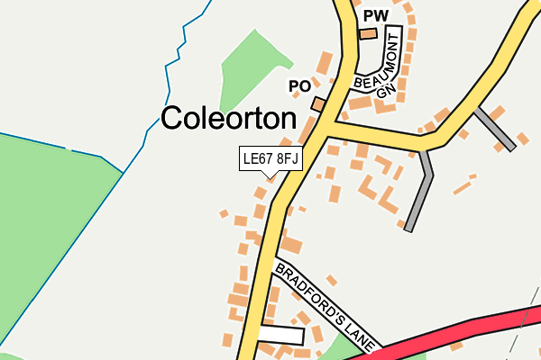 LE67 8FJ map - OS OpenMap – Local (Ordnance Survey)