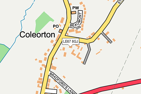 LE67 8GJ map - OS OpenMap – Local (Ordnance Survey)