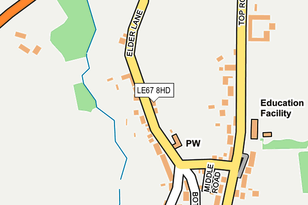 LE67 8HD map - OS OpenMap – Local (Ordnance Survey)