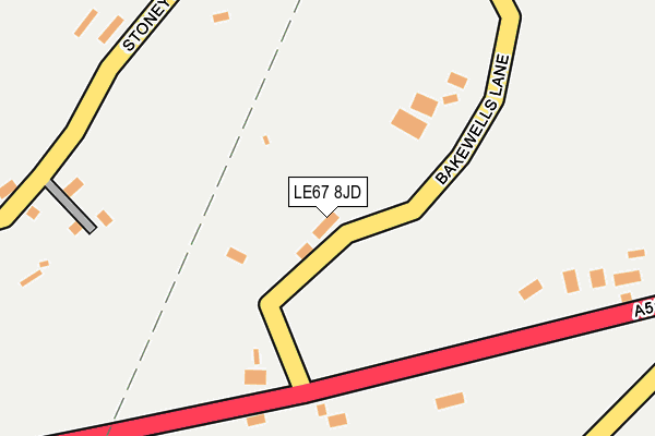 LE67 8JD map - OS OpenMap – Local (Ordnance Survey)