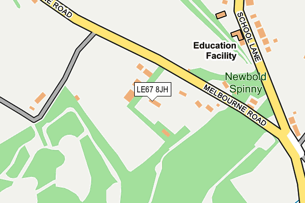 LE67 8JH map - OS OpenMap – Local (Ordnance Survey)