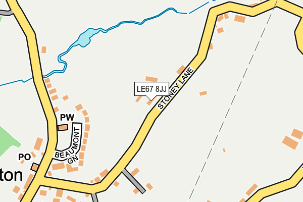 LE67 8JJ map - OS OpenMap – Local (Ordnance Survey)