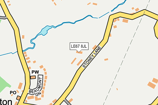 LE67 8JL map - OS OpenMap – Local (Ordnance Survey)