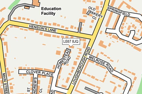 LE67 8JQ map - OS OpenMap – Local (Ordnance Survey)