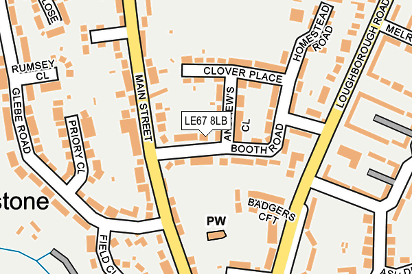 LE67 8LB map - OS OpenMap – Local (Ordnance Survey)