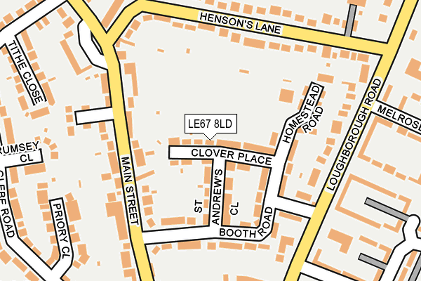 LE67 8LD map - OS OpenMap – Local (Ordnance Survey)