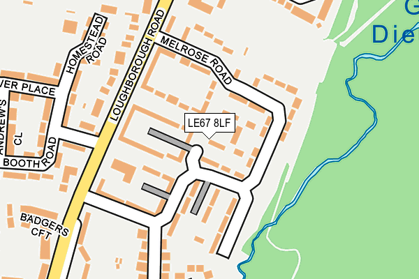 LE67 8LF map - OS OpenMap – Local (Ordnance Survey)
