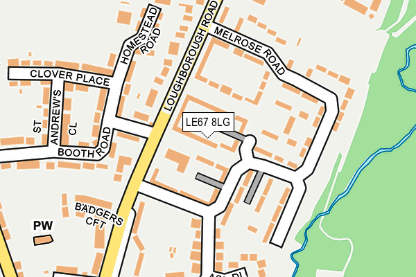 LE67 8LG map - OS OpenMap – Local (Ordnance Survey)