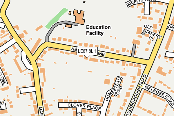 LE67 8LH map - OS OpenMap – Local (Ordnance Survey)