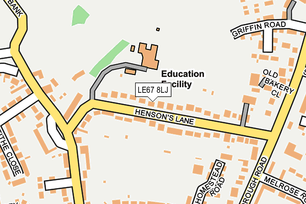 LE67 8LJ map - OS OpenMap – Local (Ordnance Survey)
