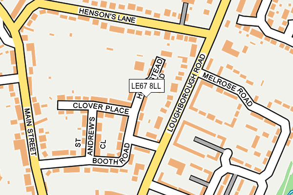LE67 8LL map - OS OpenMap – Local (Ordnance Survey)