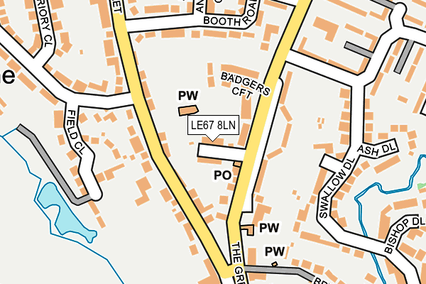 LE67 8LN map - OS OpenMap – Local (Ordnance Survey)