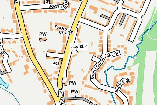 LE67 8LP map - OS OpenMap – Local (Ordnance Survey)