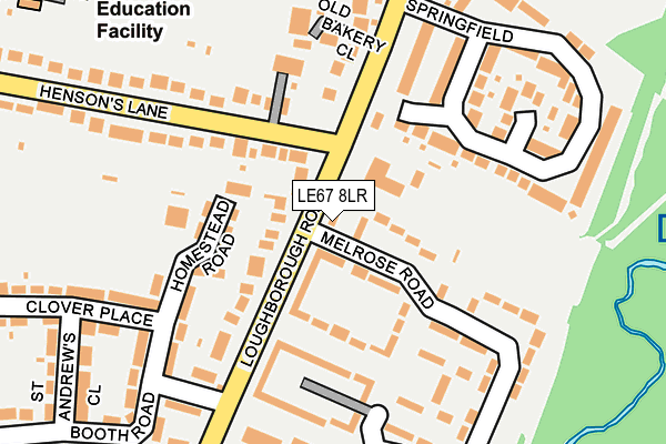 LE67 8LR map - OS OpenMap – Local (Ordnance Survey)