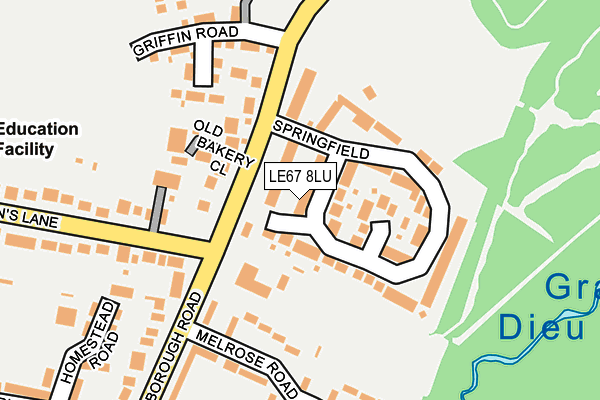 LE67 8LU map - OS OpenMap – Local (Ordnance Survey)