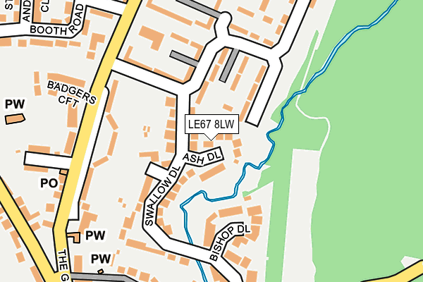 LE67 8LW map - OS OpenMap – Local (Ordnance Survey)