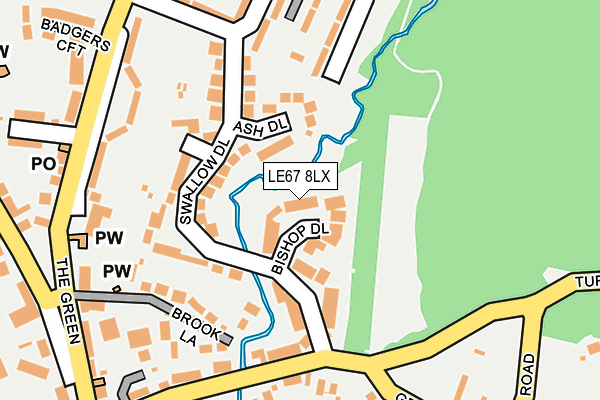 LE67 8LX map - OS OpenMap – Local (Ordnance Survey)