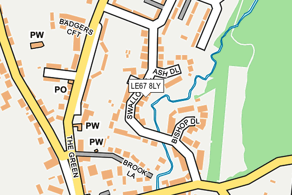 LE67 8LY map - OS OpenMap – Local (Ordnance Survey)