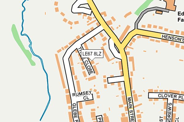 LE67 8LZ map - OS OpenMap – Local (Ordnance Survey)