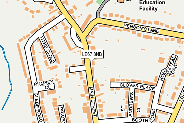 LE67 8NB map - OS OpenMap – Local (Ordnance Survey)