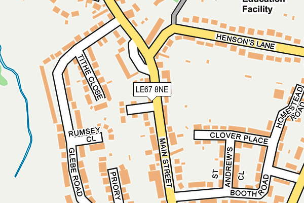 LE67 8NE map - OS OpenMap – Local (Ordnance Survey)