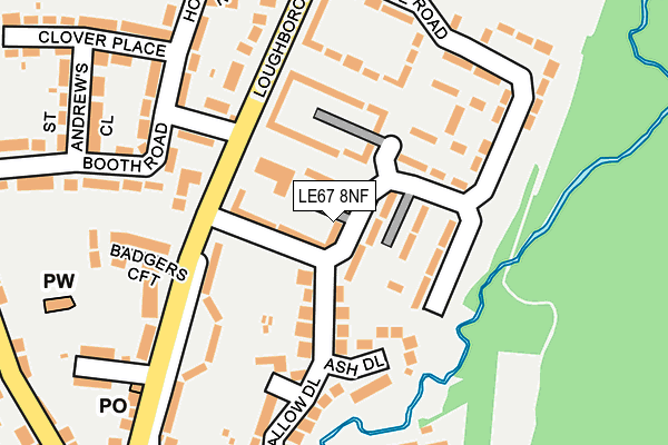 LE67 8NF map - OS OpenMap – Local (Ordnance Survey)