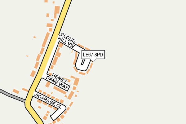 LE67 8PD map - OS OpenMap – Local (Ordnance Survey)