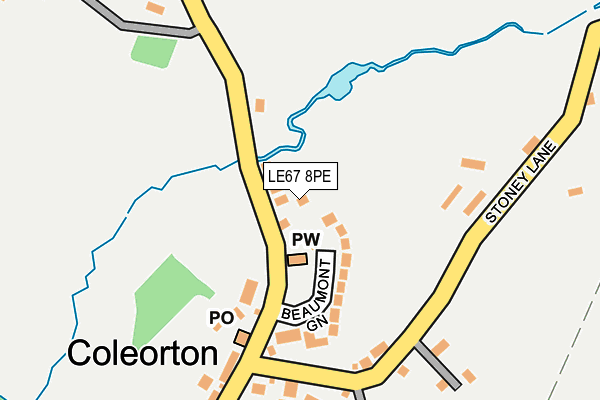 LE67 8PE map - OS OpenMap – Local (Ordnance Survey)