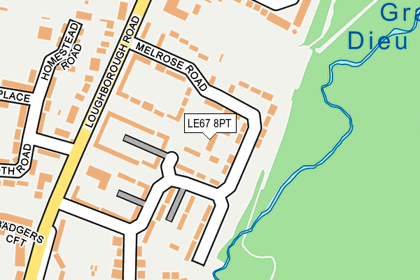 LE67 8PT map - OS OpenMap – Local (Ordnance Survey)