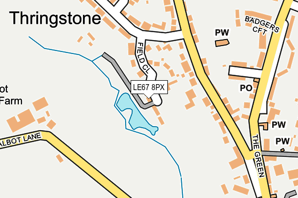 LE67 8PX map - OS OpenMap – Local (Ordnance Survey)