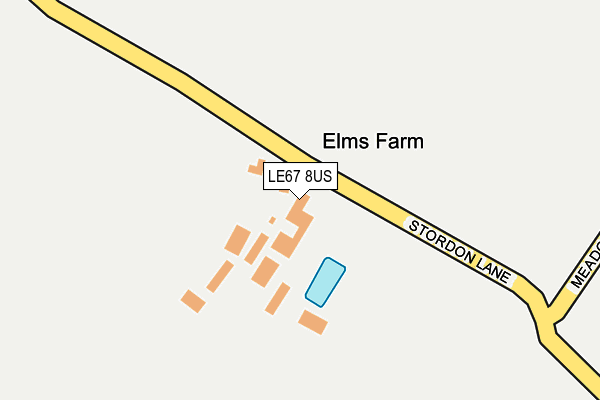 LE67 8US map - OS OpenMap – Local (Ordnance Survey)