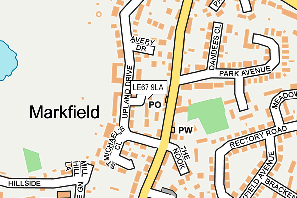 LE67 9LA map - OS OpenMap – Local (Ordnance Survey)