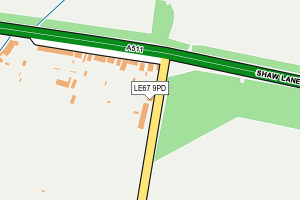 LE67 9PD map - OS OpenMap – Local (Ordnance Survey)