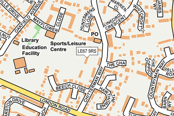 LE67 9RS map - OS OpenMap – Local (Ordnance Survey)