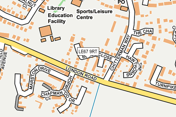 LE67 9RT map - OS OpenMap – Local (Ordnance Survey)