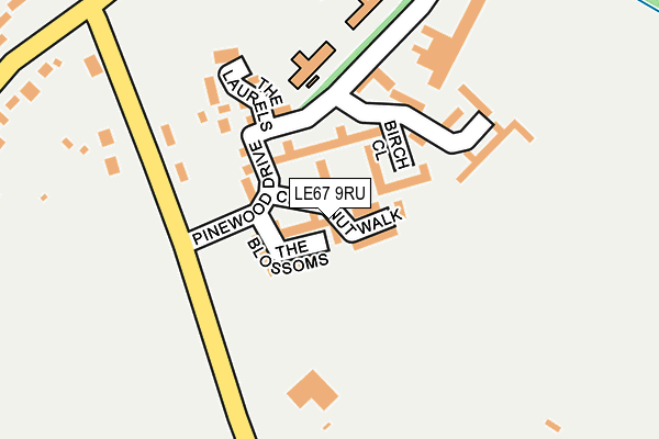 LE67 9RU map - OS OpenMap – Local (Ordnance Survey)